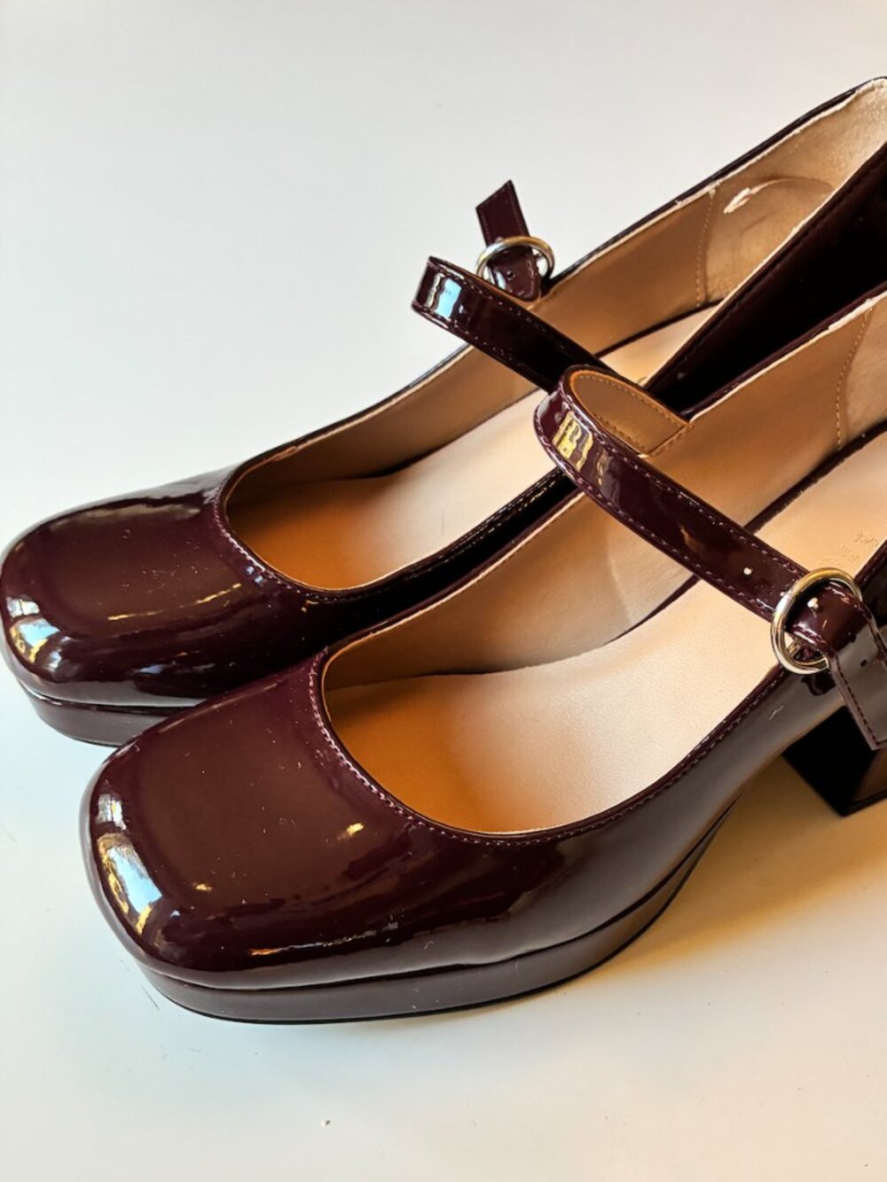 Burgundy Patent leather Mary Jane Heels